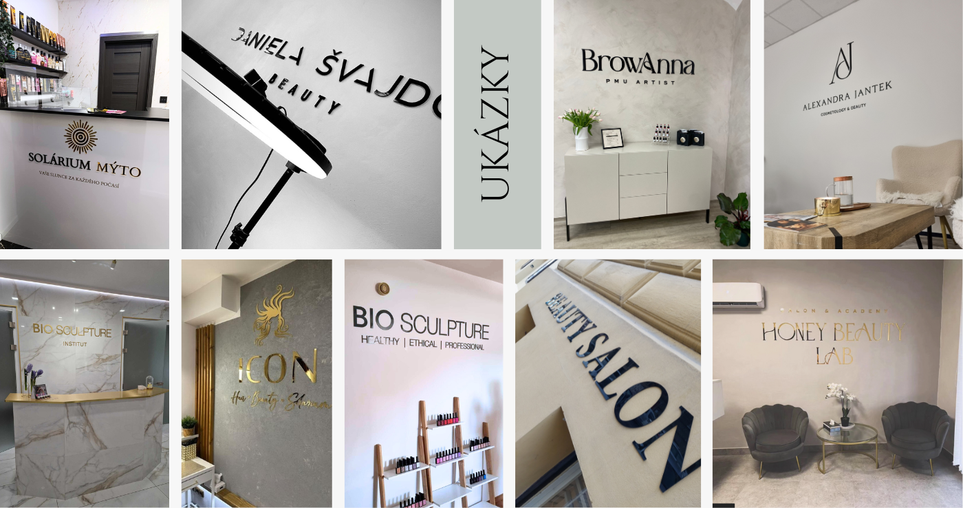 VIZUALI.CZ UKÁZKY FIREMNÍCH NÁPISŮ písmena na zeď ze dřeva nebo plexiskla logo na zeď